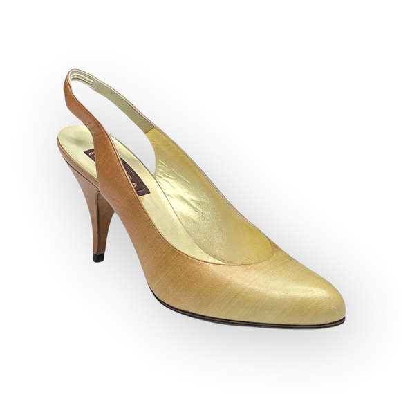 Vintage: new Petra Firenze ❤︎ Ombré Slingbacks Pumps Heels ❤︎ Metallic Leather - Picture 1 of 16